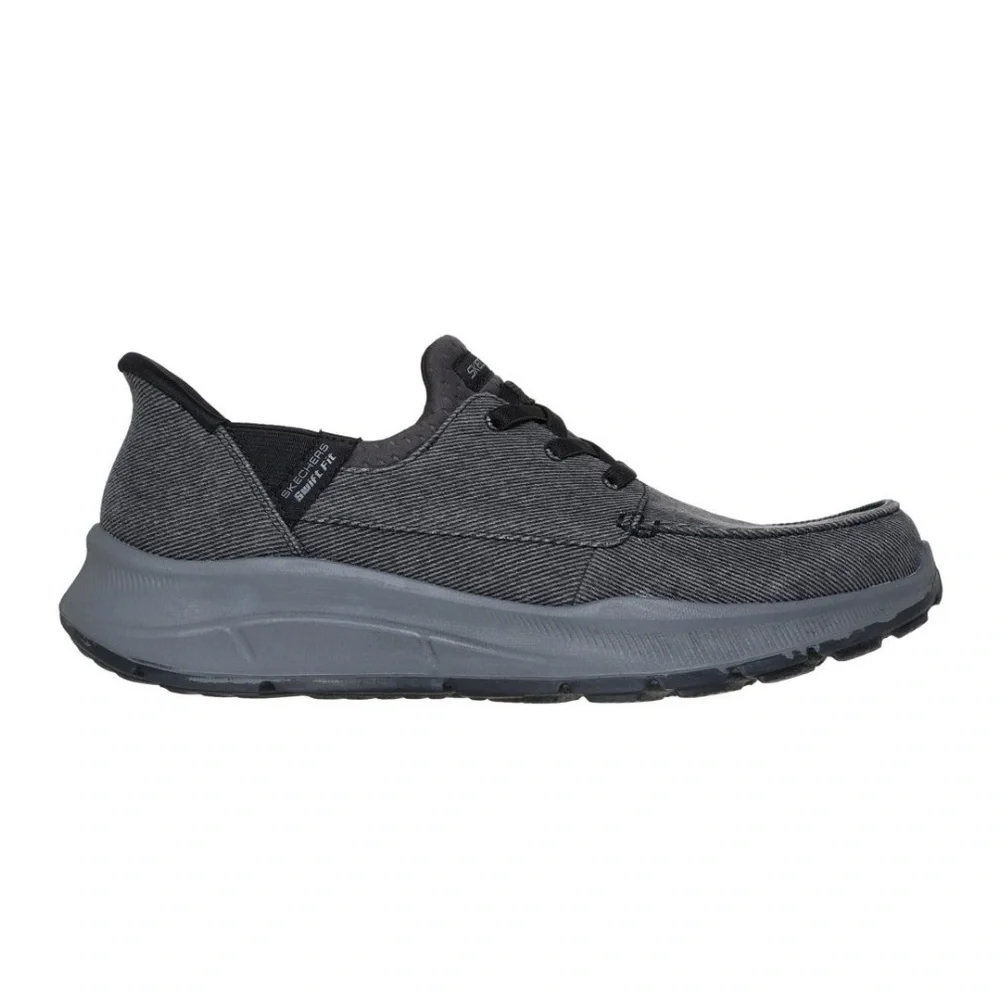 🛑STOP🛑Skechers Men's Shoe Swift Fit Hands Free Lace Up Moc Toe Blk Sz 12 No Box - Picture 7 of 10